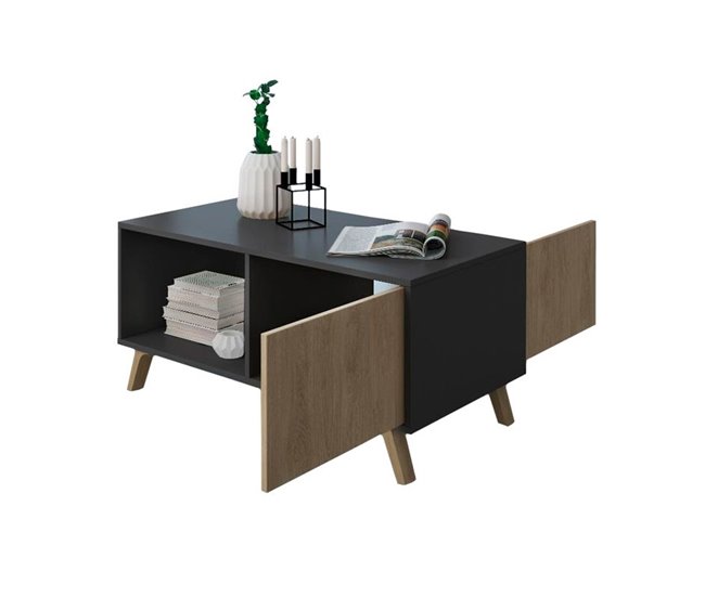 Mesa de centro Wind 91x49 Blanco/ Gris