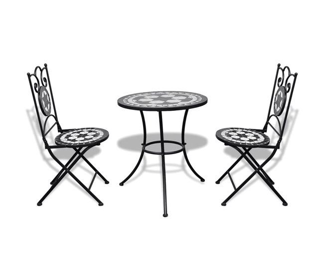 Conjunto de jardín Salento  sillas + mesa Blanco