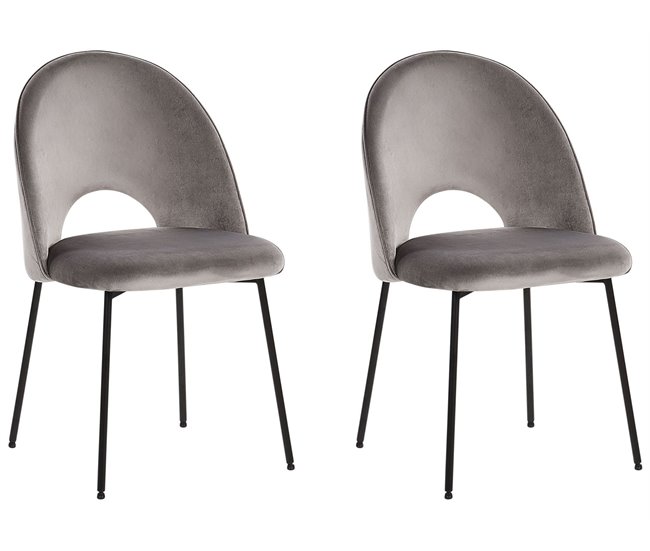 Beliani Silla de comedor COVELO Gris