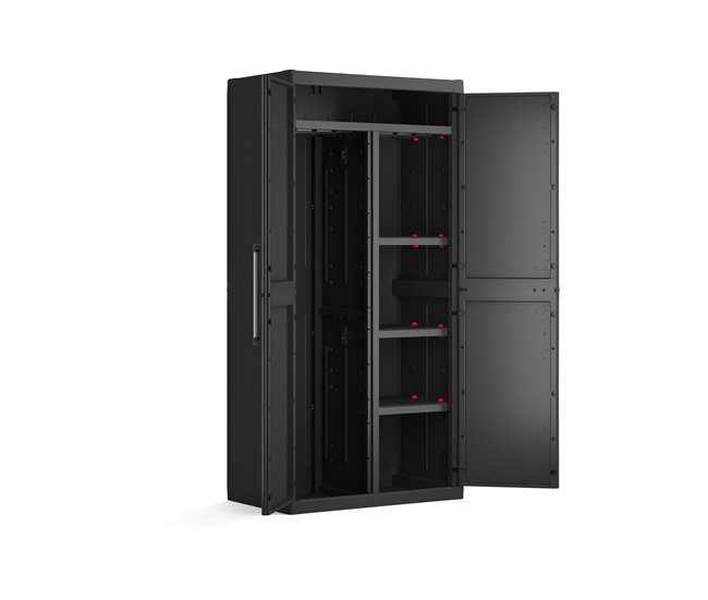 Armario resina exterior DETROIT XL escobero 182x89x54cm negro Negro