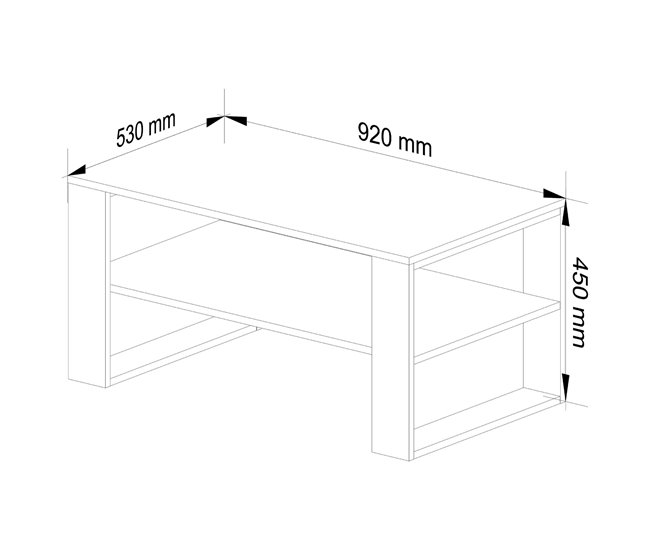 Mesa de centro ALEX 92x53 Blanco/ Madera