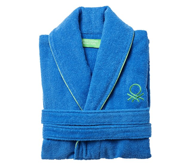 Albornoz benetton 360 gsm 100% algodón Azul