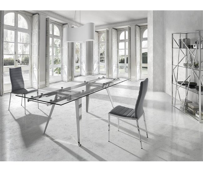 ANGEL CERDA Mesa comedor extensible cristal Transparente