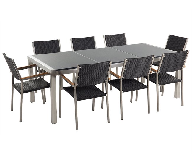 Beliani Conjunto de comedor GROSSETO Grafito