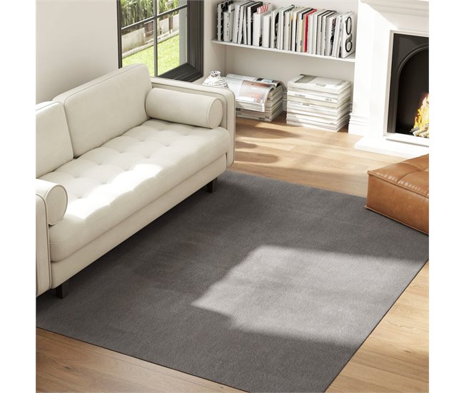 Alfombra de Salón Poliéster, TPR HOMCOM, hogar - decoración Gris