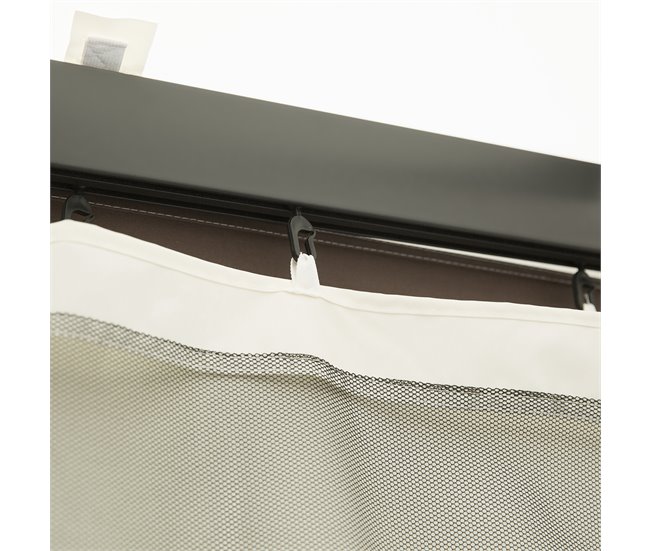 4 Paneles Laterales de Mosquitera para Carpa Poliéster, Nylon 302x0 Negro