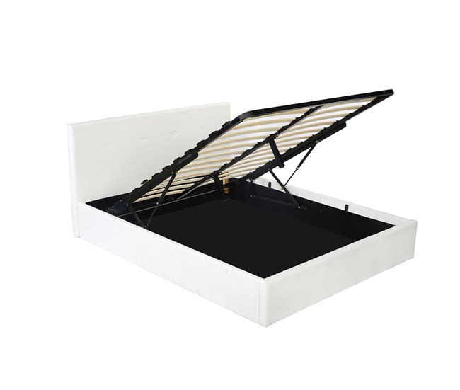 Cama Canape Abatible con Cabecero Blanco