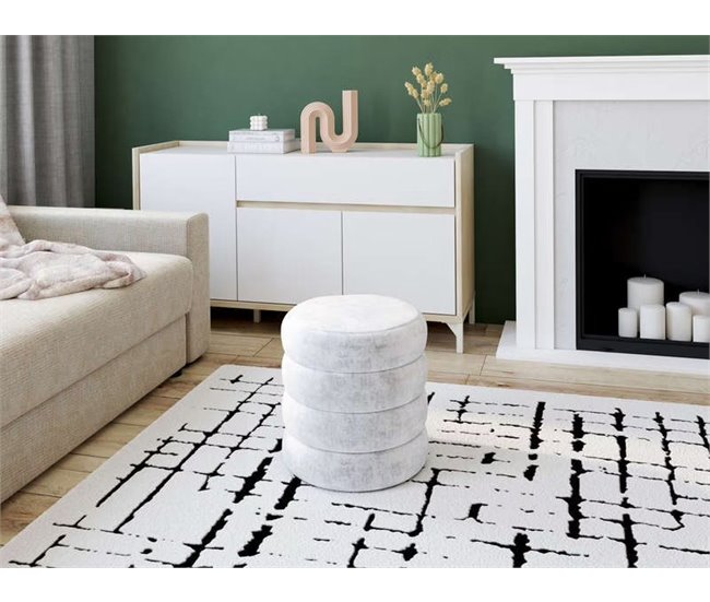 Puff redondo HUGO 40x38cm color blanco Blanco
