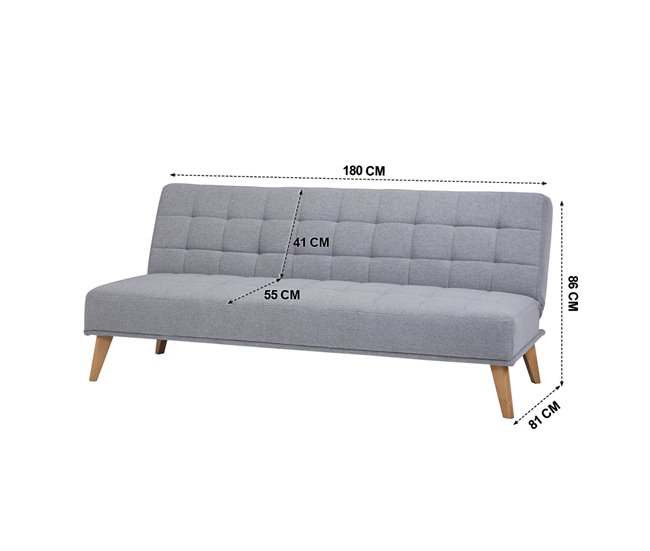 Sofá cama de tela OLIVIA Gris