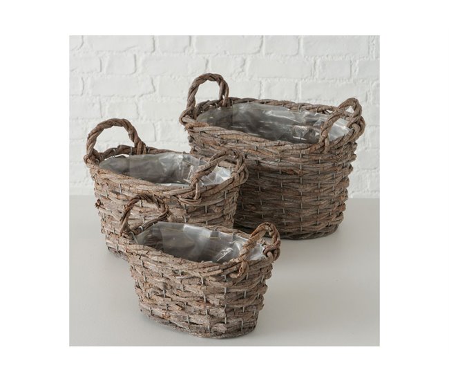 Cesta LAUREN fibra vegetal Marron