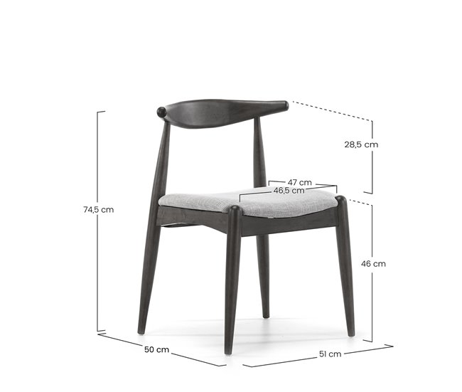 Juego de mesa y 4 sillas de comedor Corzo 80x80 Nogal