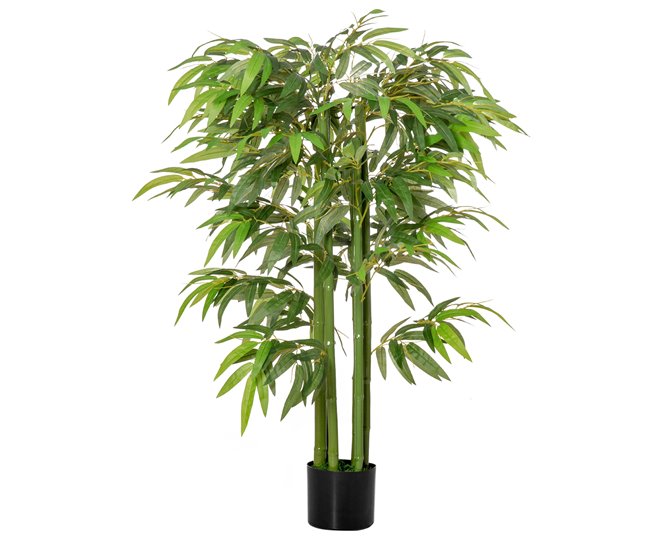 Bambú Artificial PE HOMCOM, hogar - decoración hogareña Verde
