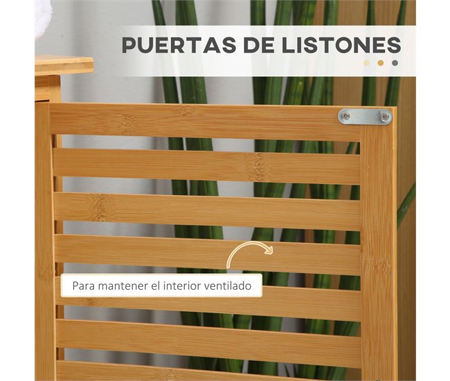 Armario de Baño Bambú kleankin, hogar - baño Marron