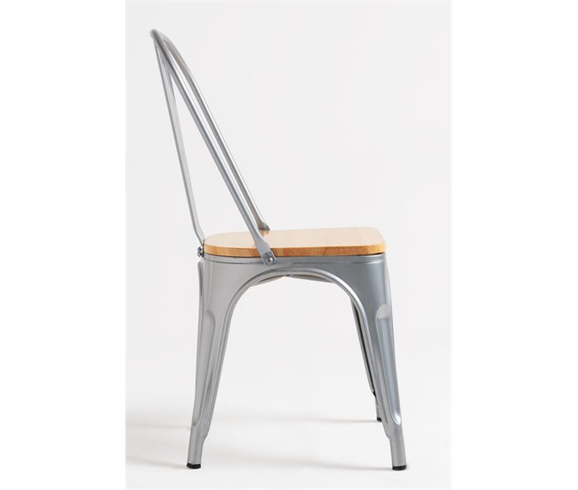 Pack 4 Sillas Torix Madera Natural Gris