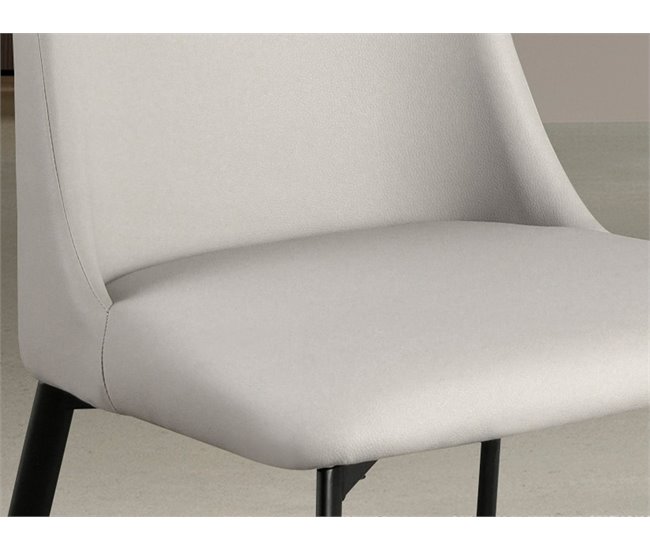 ANGEL CERDA Silla polipiel gris claro Gris