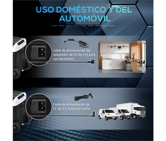 Nevera de Compresor PP, ABS HOMCOM Negro