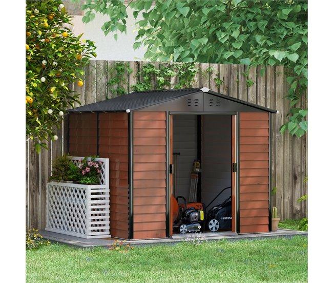 Cobertizo de Jardín Acero Galvanizado Outsunny Marron