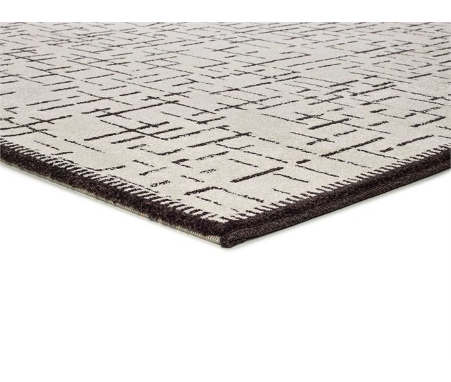 Alfombra abstracta en blanco y negro RETRO - ATTICGO 133x190 Blanco