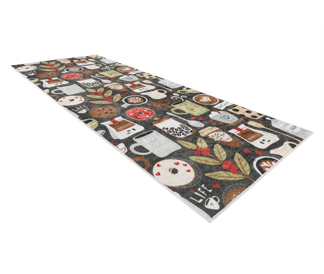 Alfombra lavable ANDRE 1297 Taza café para la cocina Multicolor