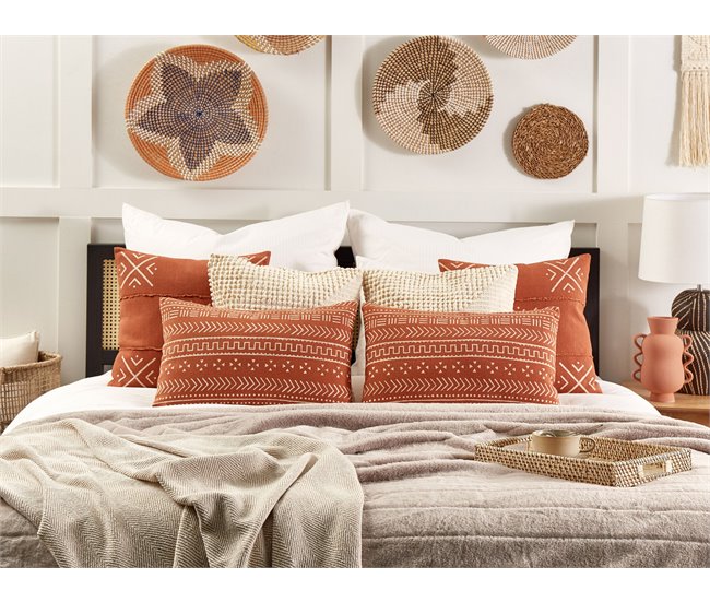 Beliani Cojín decorativo ORLAYA Naranja
