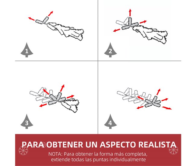 Árbol de Navidad PVC, hierro HOMCOM, hogar - decoración hogareña Verde