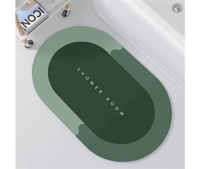 Alfombra de baño ovalada Verde