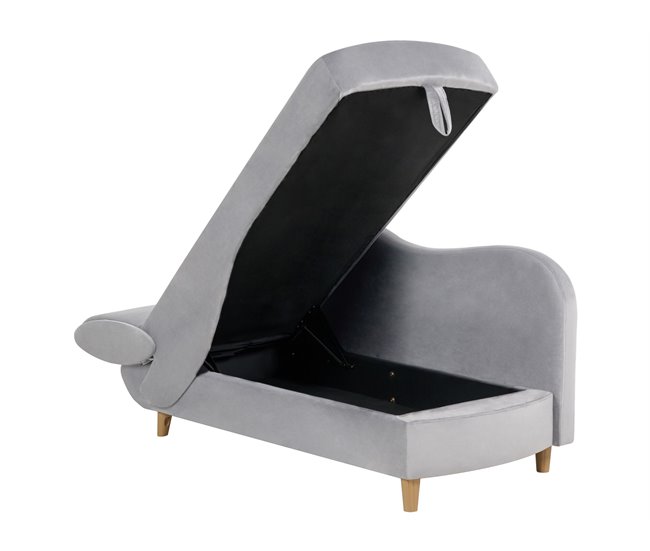 Beliani Chaise longue Terciopelo MERI Gris Claro