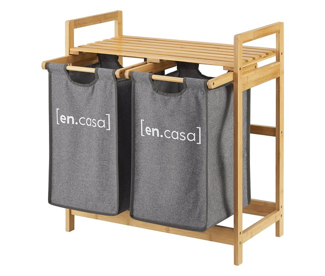 Estantería con 2 cestos para la colada Kärköl Gris/natural