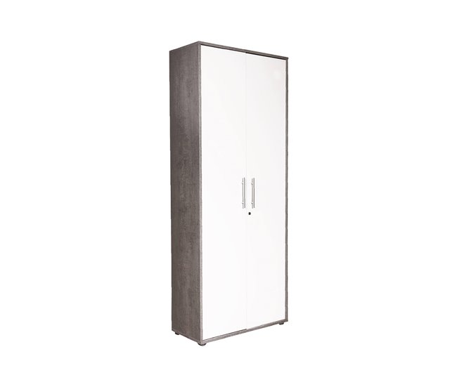 Armario multiusos 2 puertas efecto madera 78 Blanco