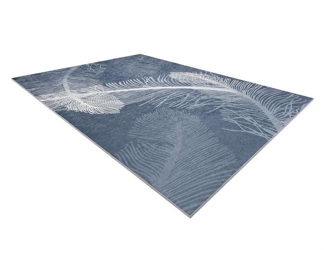 Alfombra lavable ANDRE Plumas 160x220 Azul