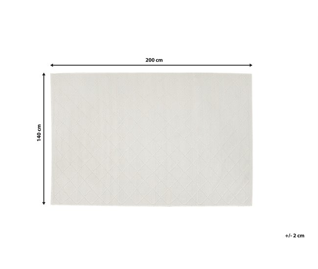 Beliani Alfombra de pelo corto ELLEK 140x200 Blanco/ Beige