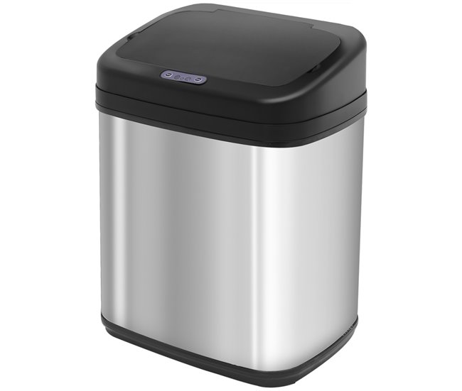 Cubo de Basura Acero Inoxidable, PP HOMCOM, hogar - cocina Gris
