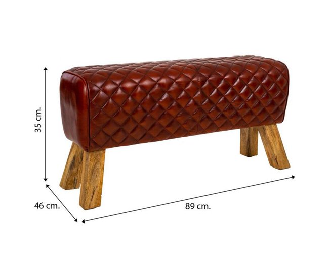 Banqueta de piel Rojo