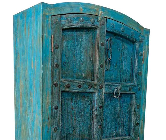 Armario de madera acabado artesanal Azul