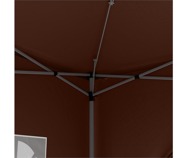 Carpa Plegable Acero, Tela Oxford Outsunny Marron