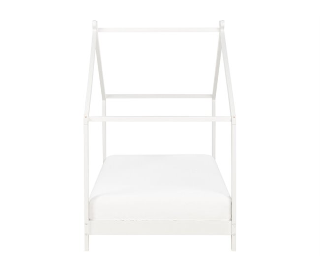 Beliani Cama con somier Madera de pino ORLU 207x94 Blanco
