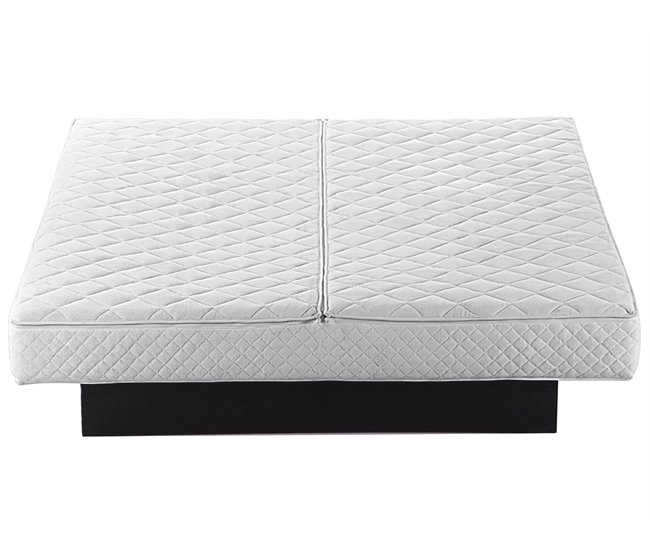 Beliani Cama de agua Piel NANTES 188x237 Gris Claro
