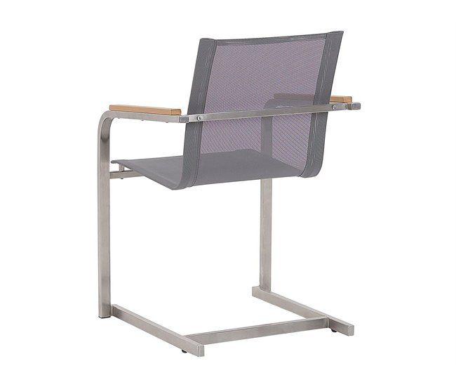 Beliani Conjunto de comedor MALETTO/COSOLETO Blanco/ Gris
