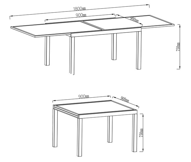 Mesa extensible de jardín ALYA gris oscuro Gris Oscuro