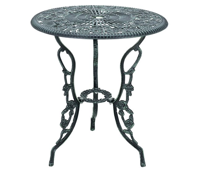 [casa.pro] Set bistro aluminio fundido mesa + 2 sillas Blanco