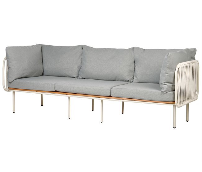 Beliani Sofá de jardín Aluminio SENISE Gris