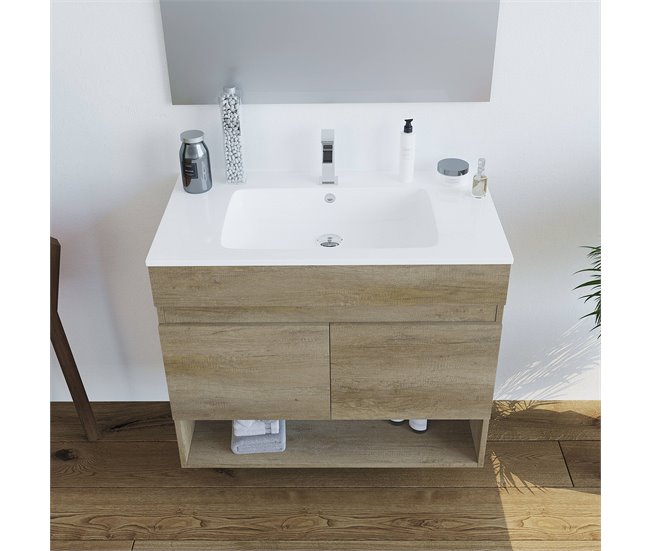 Bajo el armario efecto madera Beige