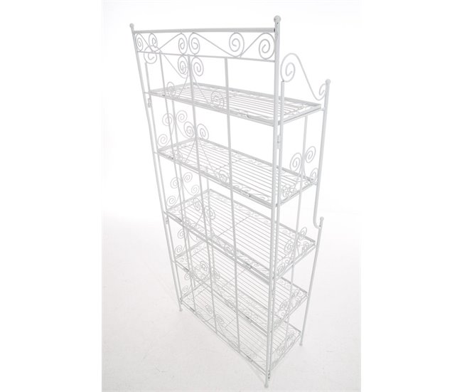 Estantería de 5 niveles para balcón, terraza y salón Blanco