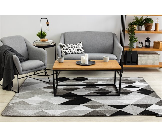 Alfombra INTERO PLATIN 3D Triángulos 200x290 Gris