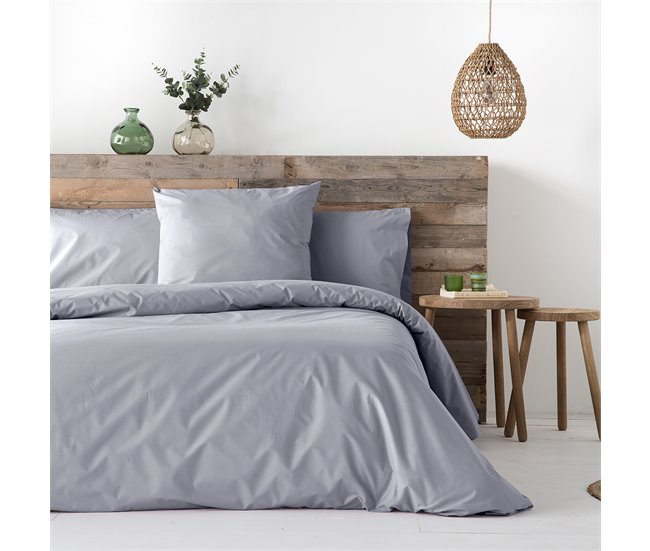 2 Fundas de almohada 100% algodón percal PURE 50x75 Gris Claro