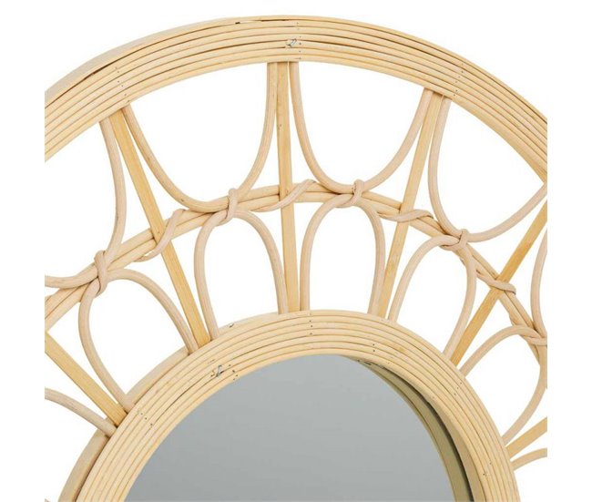 Espejo de ratán y bambú Marron