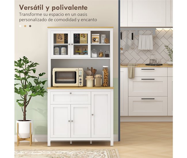 Alacena de Cocina MDF HOMCOM, hogar - cocina Blanco