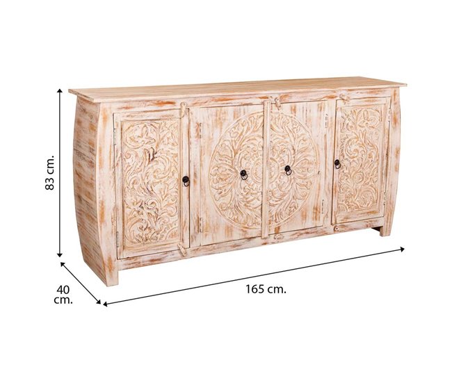 Aparador de madera acabado artesanal Beige