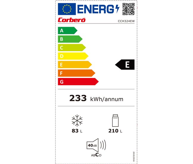 Frigorífico Combi 1,86M 293L No Frost CORBERÓ CCH324E Blanco