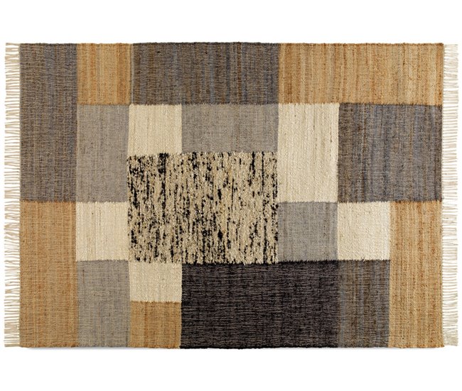 Alfombra de yute/lana/algodón 270x210 Marron